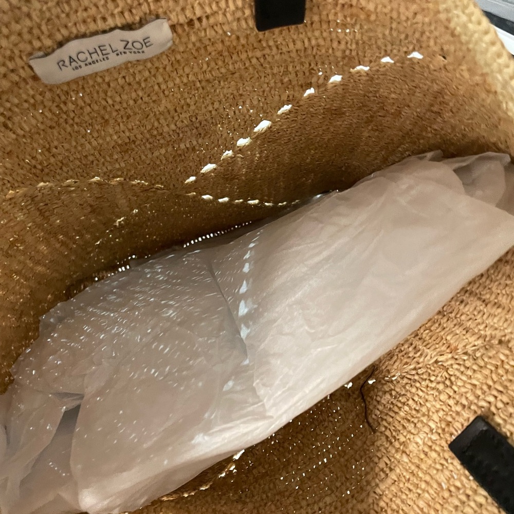 Rachel Zoe Tan Woven Tote Bag with leather straps
Foldable- puzzle bag lookalike - Picture 3 of 8